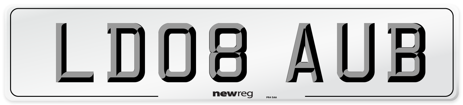LD08 AUB Number Plate from New Reg